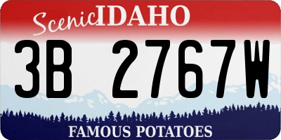 ID license plate 3B2767W
