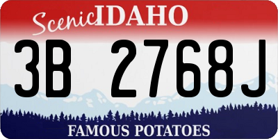 ID license plate 3B2768J