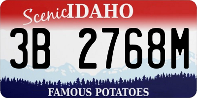 ID license plate 3B2768M