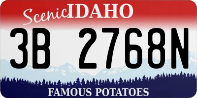 ID license plate 3B2768N