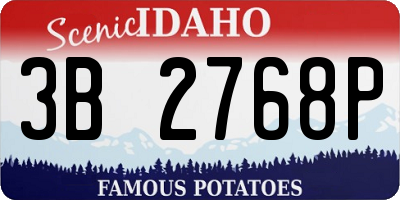 ID license plate 3B2768P