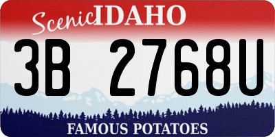 ID license plate 3B2768U