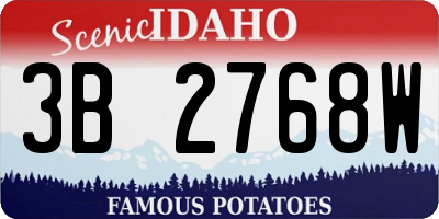 ID license plate 3B2768W