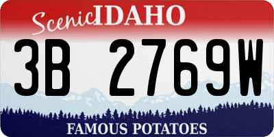 ID license plate 3B2769W