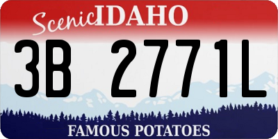 ID license plate 3B2771L