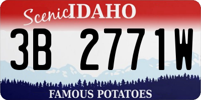 ID license plate 3B2771W