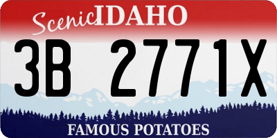 ID license plate 3B2771X