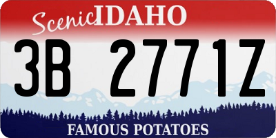ID license plate 3B2771Z