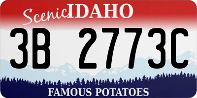 ID license plate 3B2773C