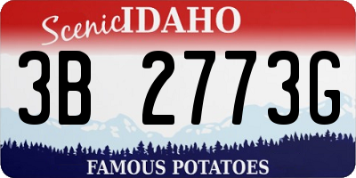 ID license plate 3B2773G