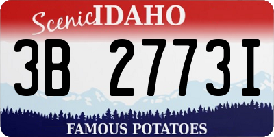ID license plate 3B2773I