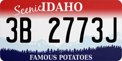ID license plate 3B2773J