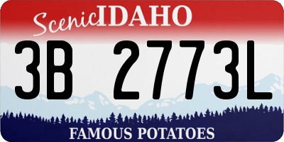 ID license plate 3B2773L