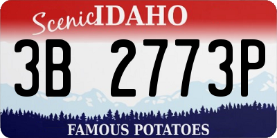 ID license plate 3B2773P
