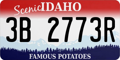ID license plate 3B2773R