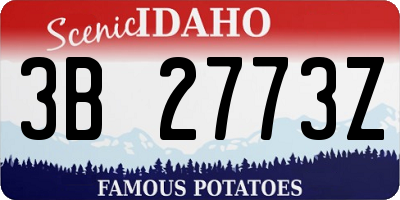 ID license plate 3B2773Z