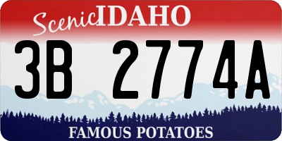 ID license plate 3B2774A