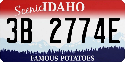 ID license plate 3B2774E
