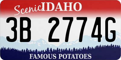 ID license plate 3B2774G