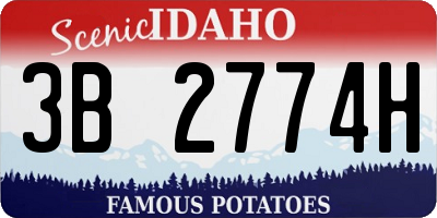 ID license plate 3B2774H
