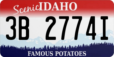 ID license plate 3B2774I