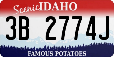 ID license plate 3B2774J