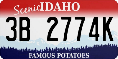 ID license plate 3B2774K