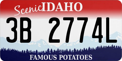 ID license plate 3B2774L