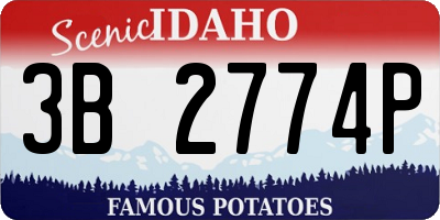 ID license plate 3B2774P