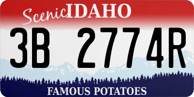 ID license plate 3B2774R