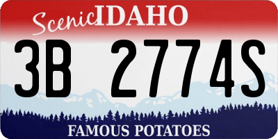 ID license plate 3B2774S