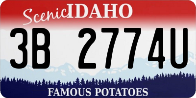 ID license plate 3B2774U
