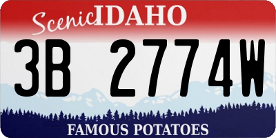 ID license plate 3B2774W