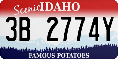 ID license plate 3B2774Y