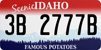 ID license plate 3B2777B