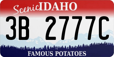 ID license plate 3B2777C