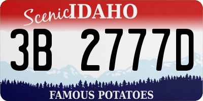 ID license plate 3B2777D