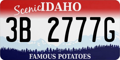 ID license plate 3B2777G