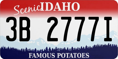 ID license plate 3B2777I