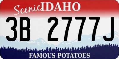 ID license plate 3B2777J