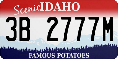 ID license plate 3B2777M