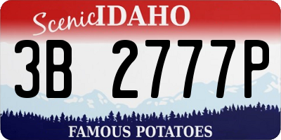 ID license plate 3B2777P