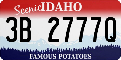 ID license plate 3B2777Q