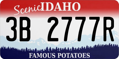 ID license plate 3B2777R