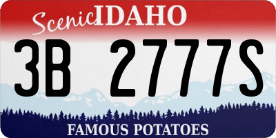ID license plate 3B2777S