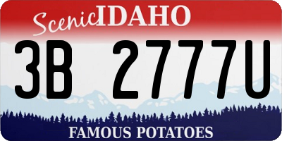 ID license plate 3B2777U