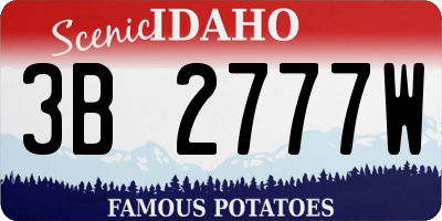 ID license plate 3B2777W