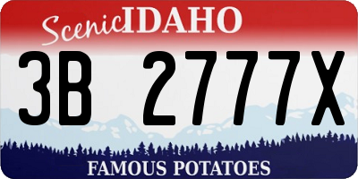 ID license plate 3B2777X