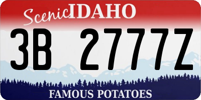 ID license plate 3B2777Z