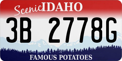 ID license plate 3B2778G